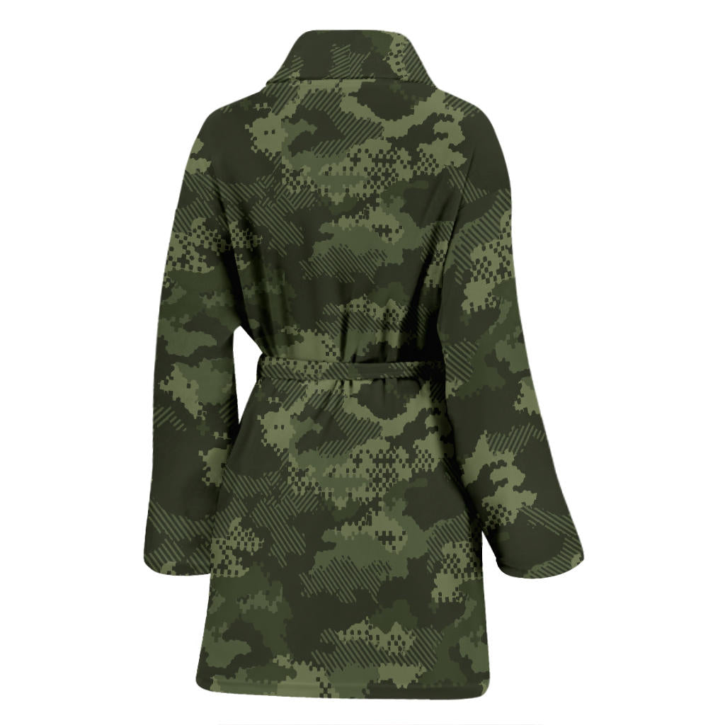 Army Camouflage Pattern Print Design 02 Women Bathrobe
