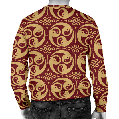 Yin Yang Style Pattern Design Print Men Long Sleeve Sweatshirt
