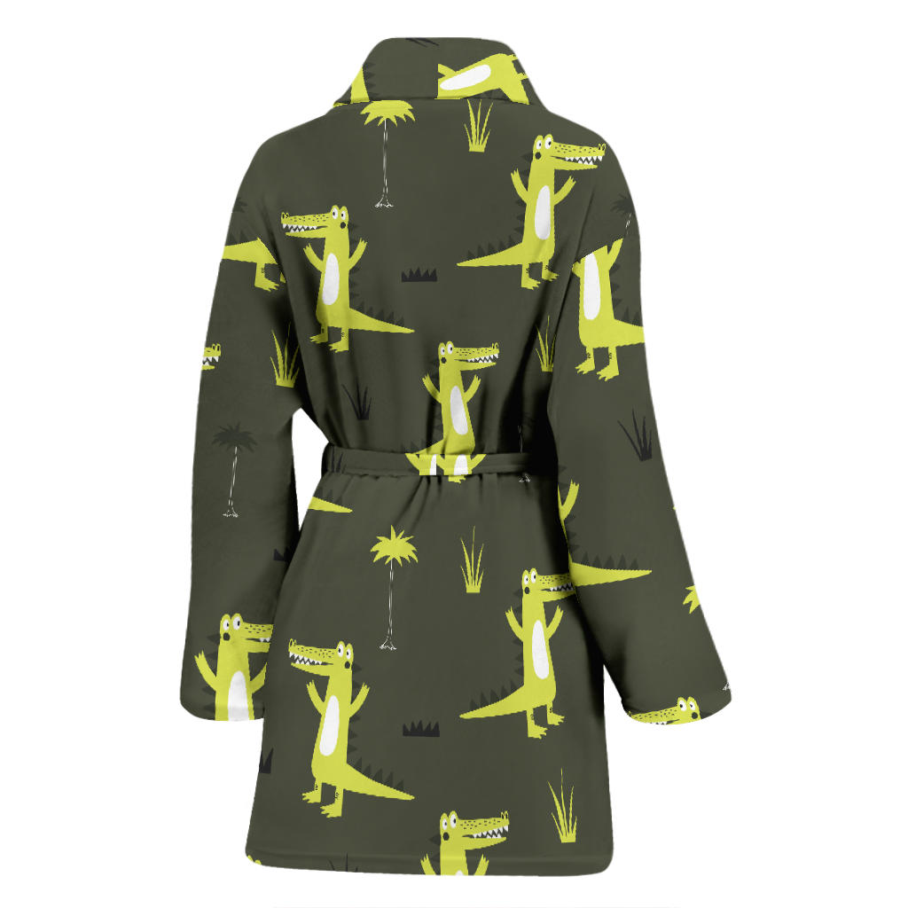 Alligator Pattern Print Design 05 Women Bathrobe