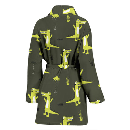 Alligator Pattern Print Design 05 Women Bathrobe