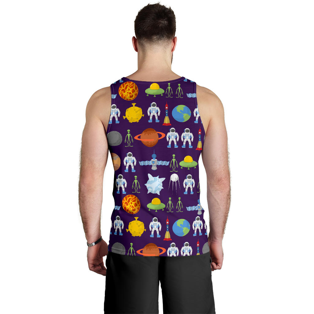 Alien Astronaut Planet Men Tank Top