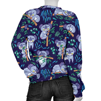 Koala Themed Design Print Women Long Sleeve Sweatshirt