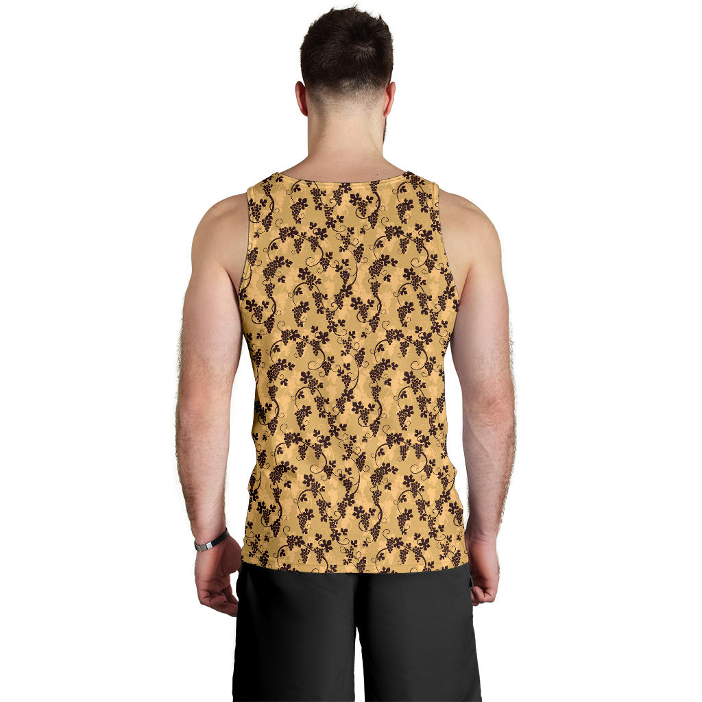 Wine Grape Design Print Men Tank Top