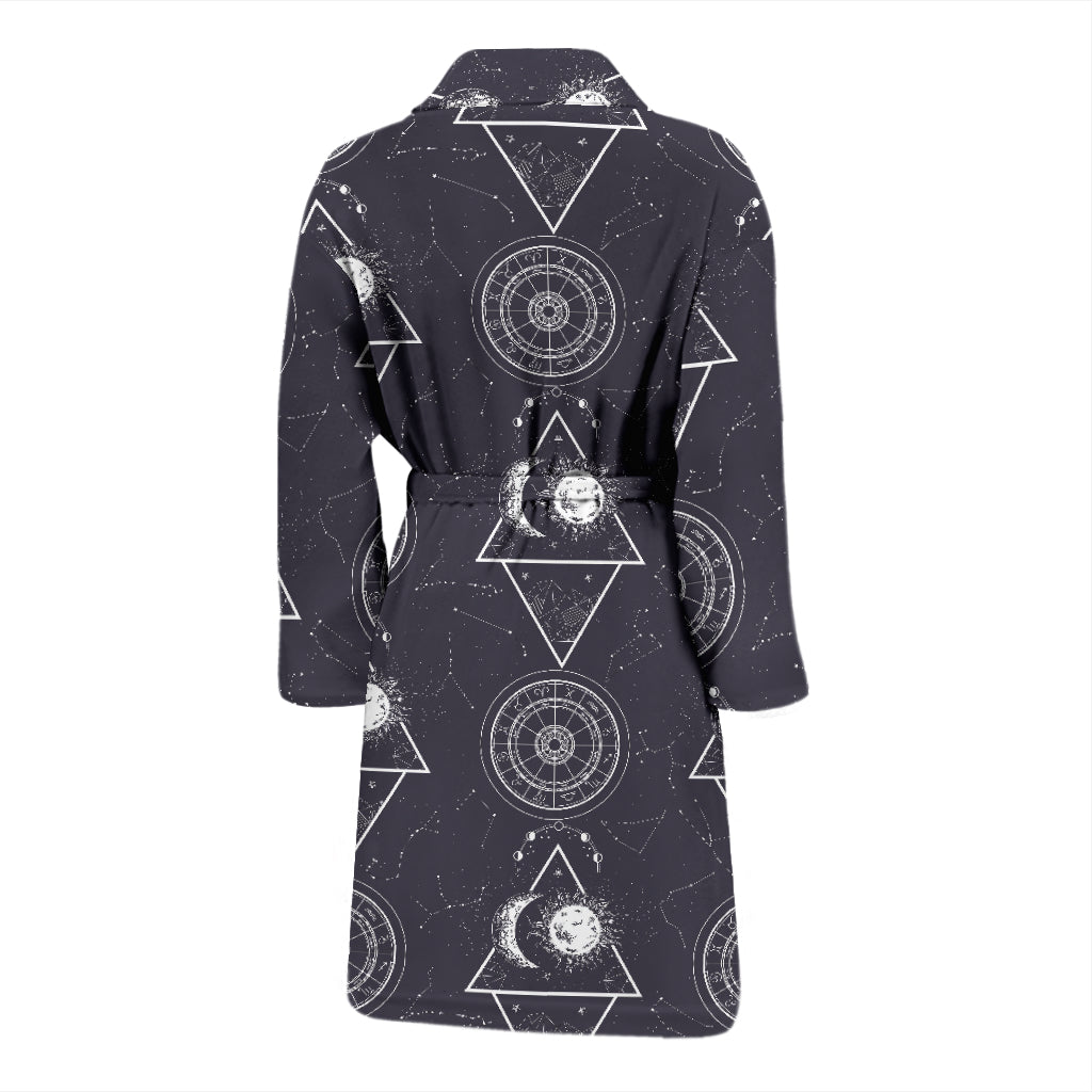 Sun Moon Print Design LKS309 Men Bathrobe