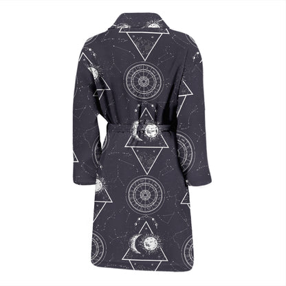 Sun Moon Print Design LKS309 Men Bathrobe