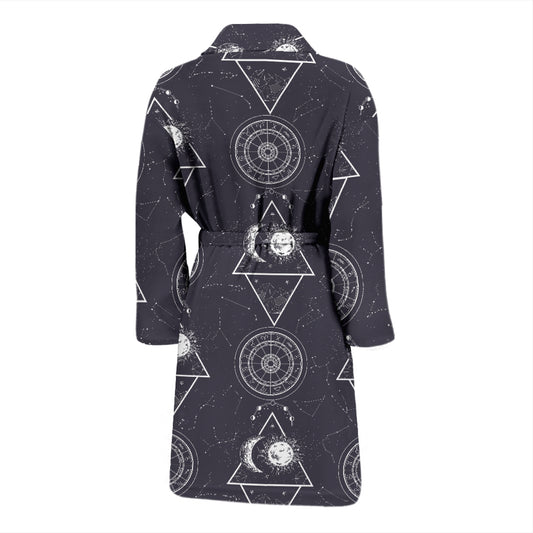 Sun Moon Print Design LKS309 Men Bathrobe