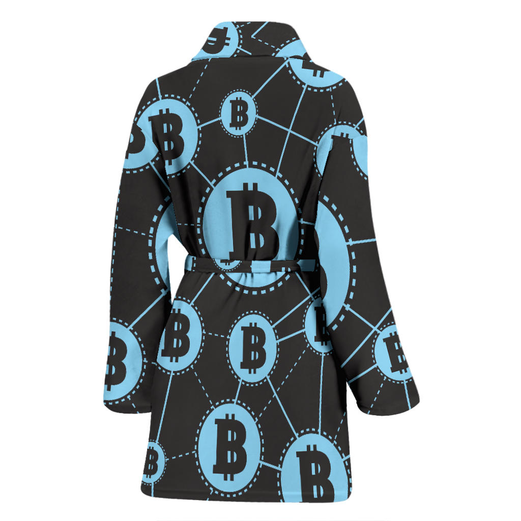 Cryptocurrency Pattern Print Design 02 Women Bathrobe