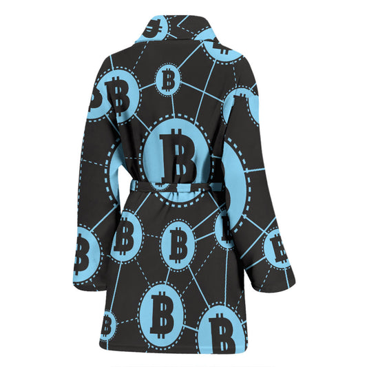 Cryptocurrency Pattern Print Design 02 Women Bathrobe