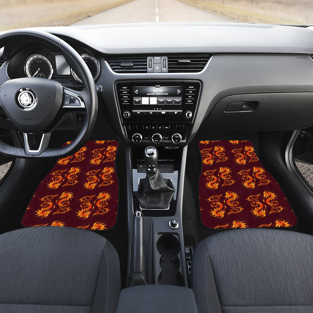 Dragons Fire Design Car Floor Mats Front Back