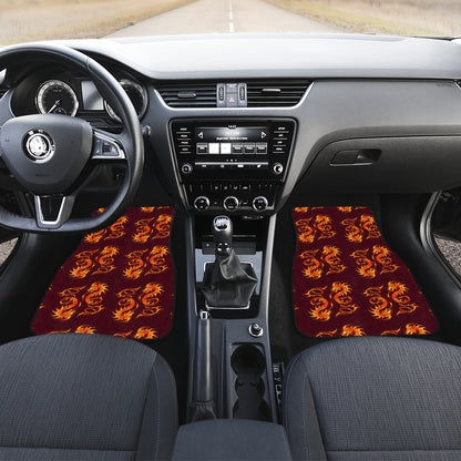 Dragons Fire Design Car Floor Mats Front Back