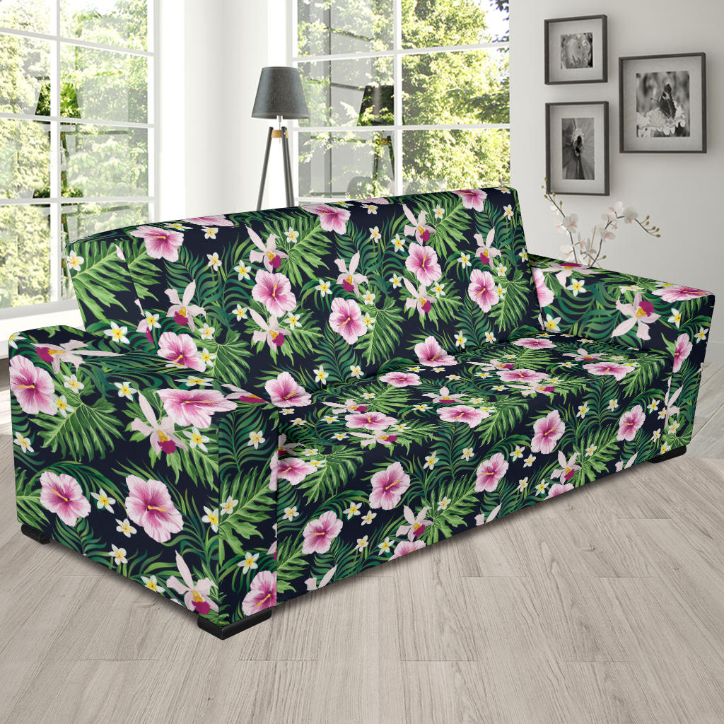 Hibiscus Tropical Print Design LKS309 Sofa Slipcover