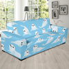 Sea Lion Cute Pattern Print Design 03 Sofa Slipcover