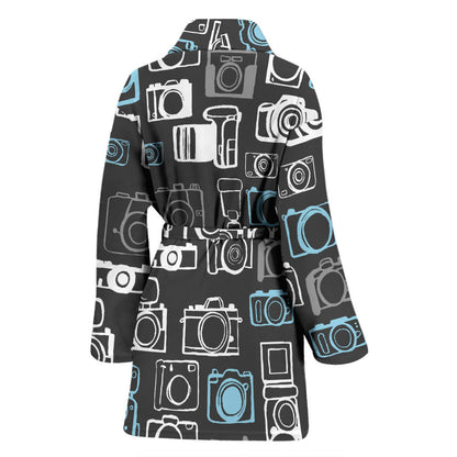 Camera Pattern Print Design 04 Women Bathrobe