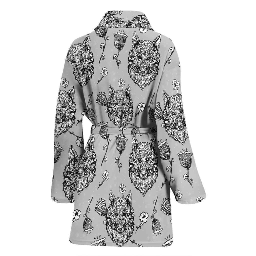 Tribal Pattern Print Design LKS306 Women Bathrobe