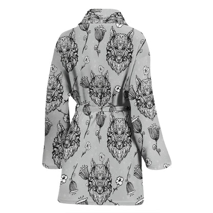 Tribal Pattern Print Design LKS306 Women Bathrobe