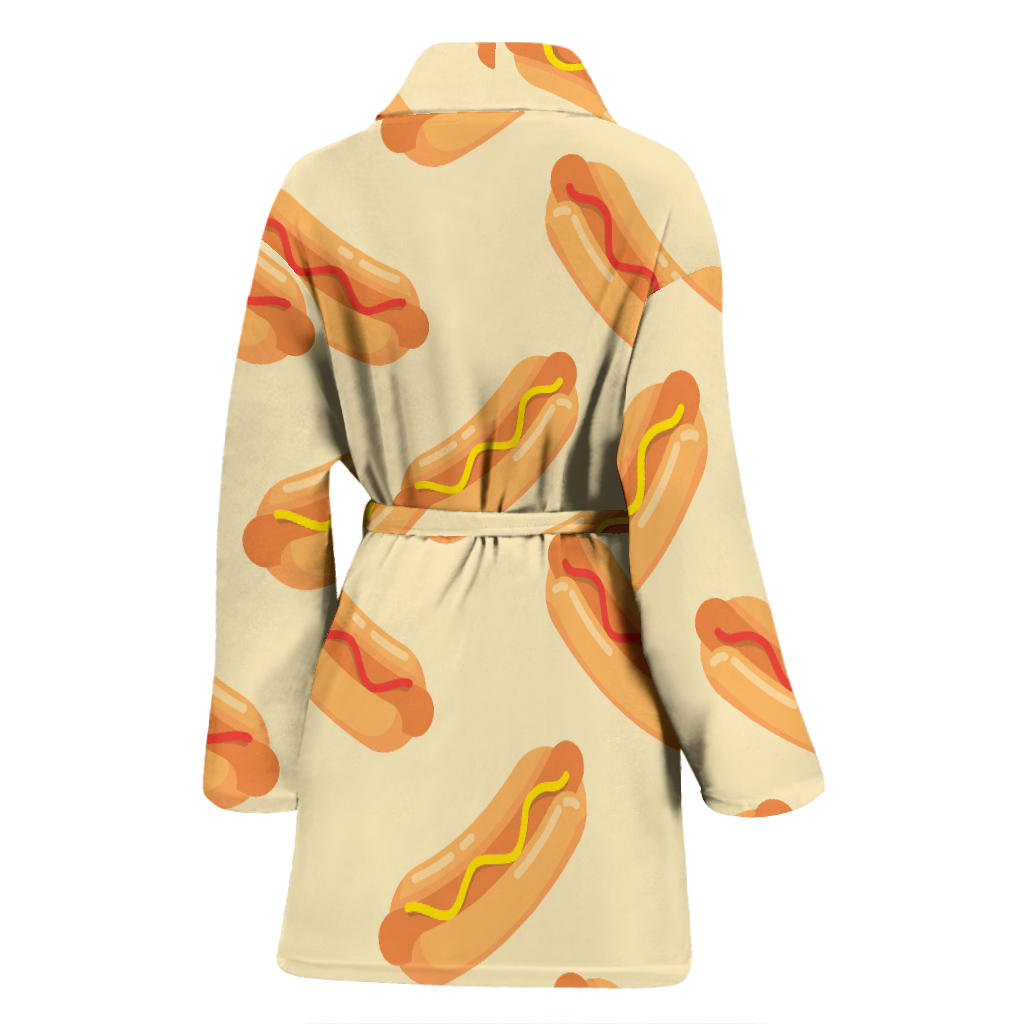 Hot Dog Pattern Print Design 05 Women Bathrobe