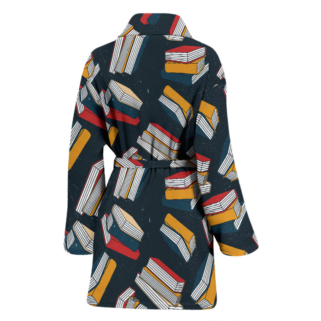 Book Pattern Print Design 07 Women Bathrobe
