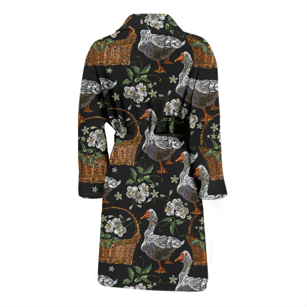 Goose Print Design LKS406 Men Bathrobe