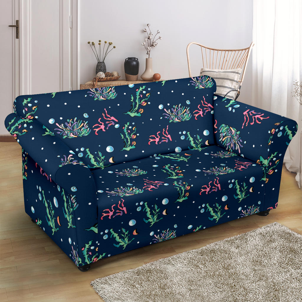Seaweed Print Design LKS306 Loveseat Couch Slipcover