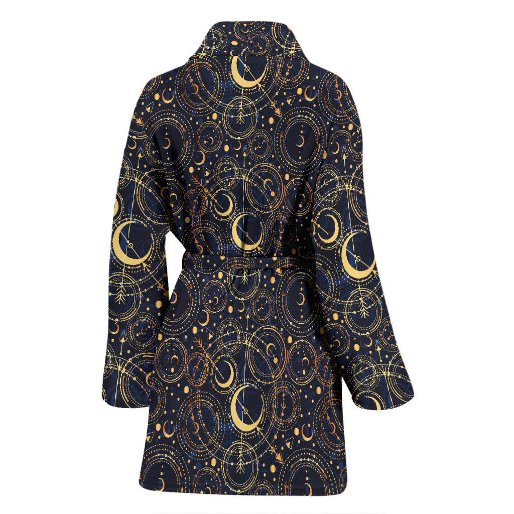 Celestial Pattern Print Design 04 Women Bathrobe