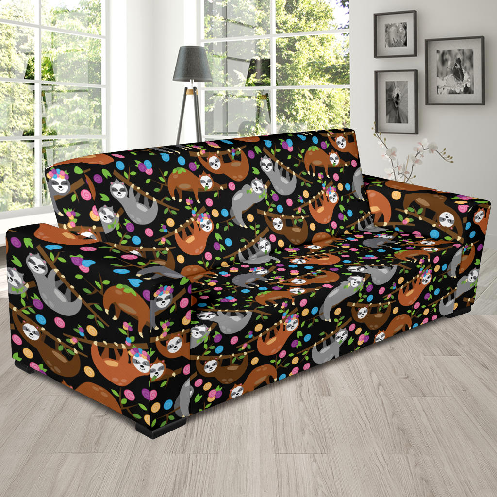 Sloth Print Design LKS306 Sofa Slipcover