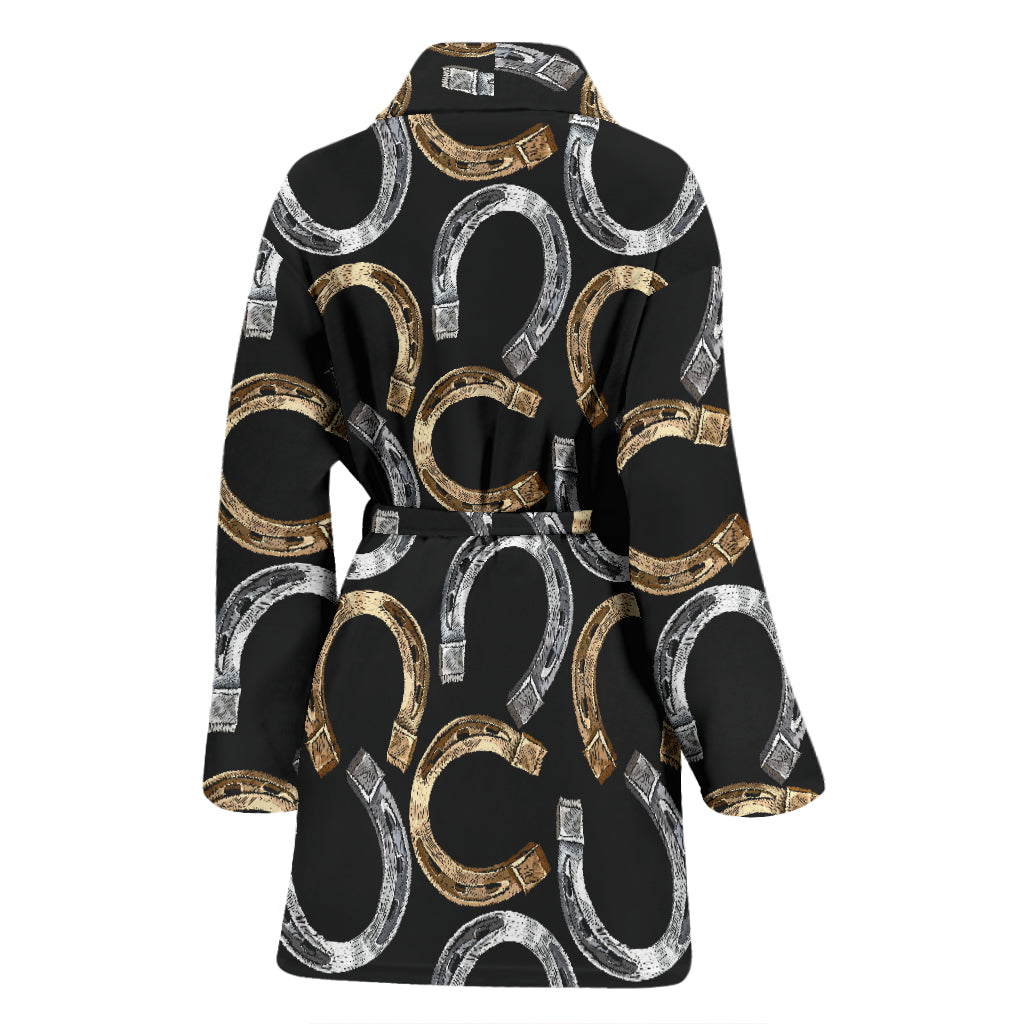 Horseshoe Print Design LKS305 Women Bathrobe