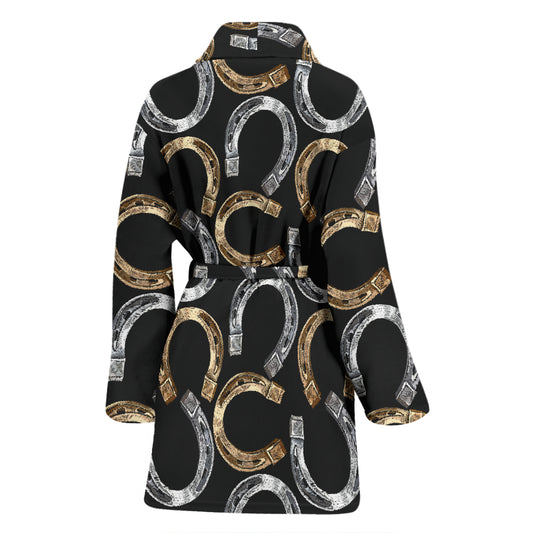 Horseshoe Print Design LKS305 Women Bathrobe
