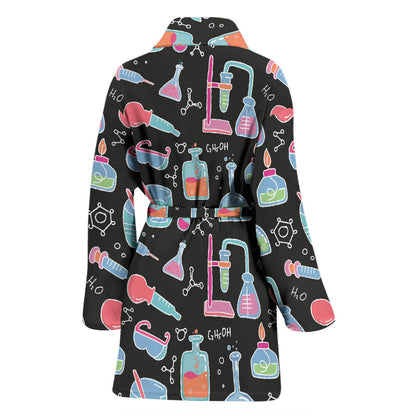 Chemical Pattern Print Design 06 Women Bathrobe