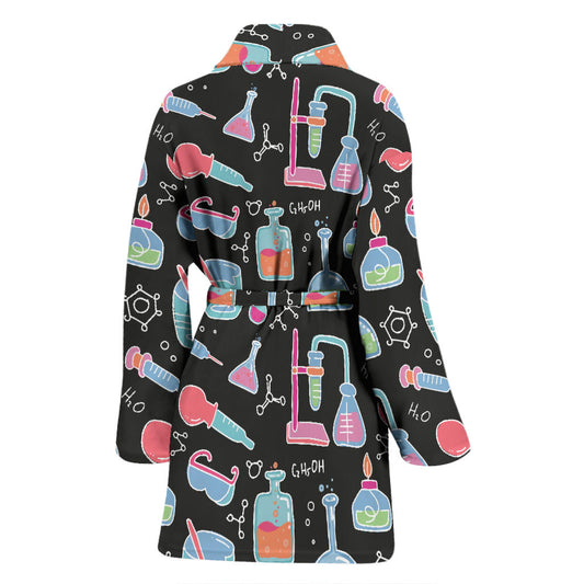 Chemical Pattern Print Design 06 Women Bathrobe