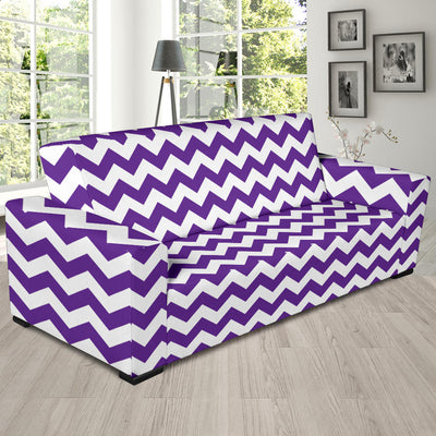 Chevron Purple Pattern Print Design 03 Sofa Slipcover