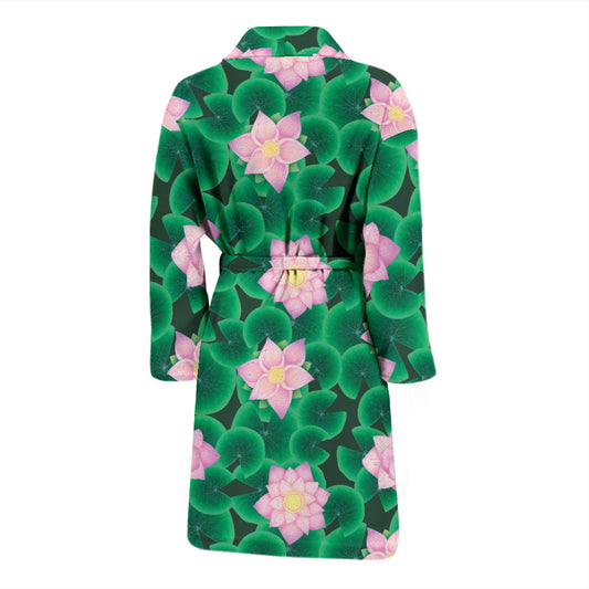 Water Lily Print Design LKS303 Men Bathrobe