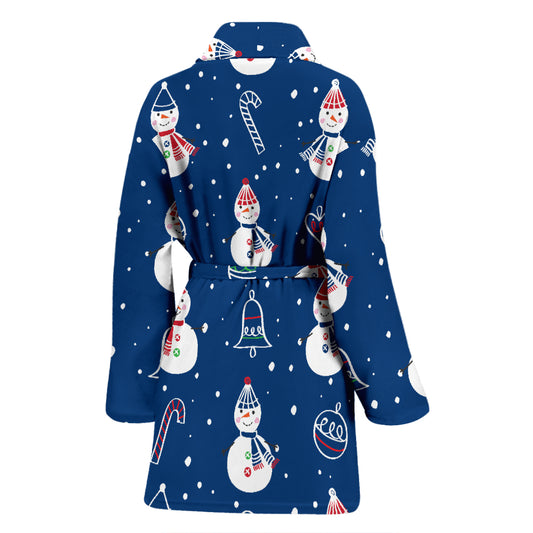 Snowman Print Design LKS306 Women Bathrobe