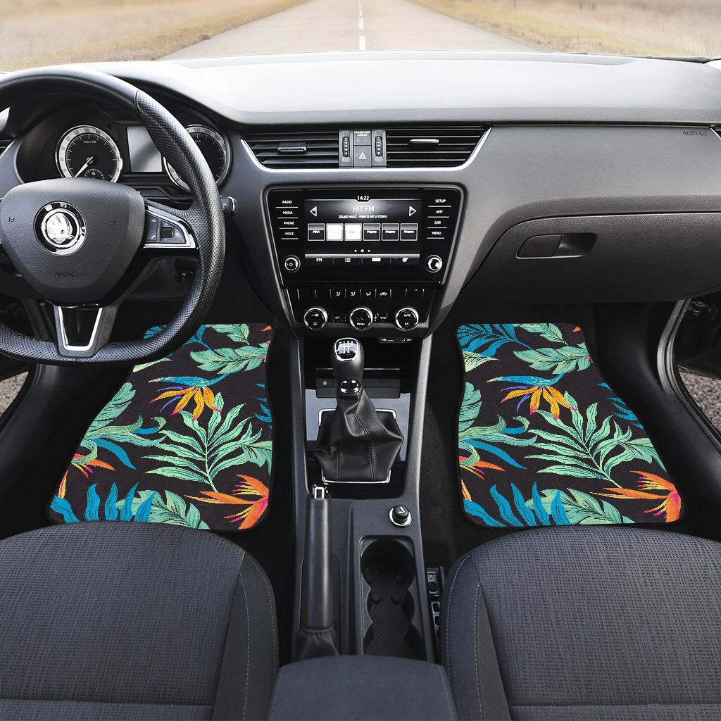 Tropical Palm Leaves Hawaiian Flower Car Floor Mats Front Back