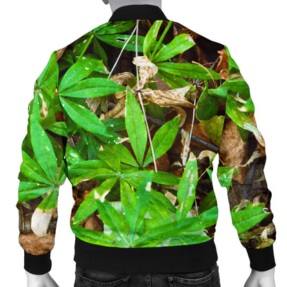 Camouflage Realistic Tree Fresh Print Men Bomber Jacket