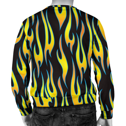Flame Fire Yellow Pattern Men Long Sleeve Sweatshirt