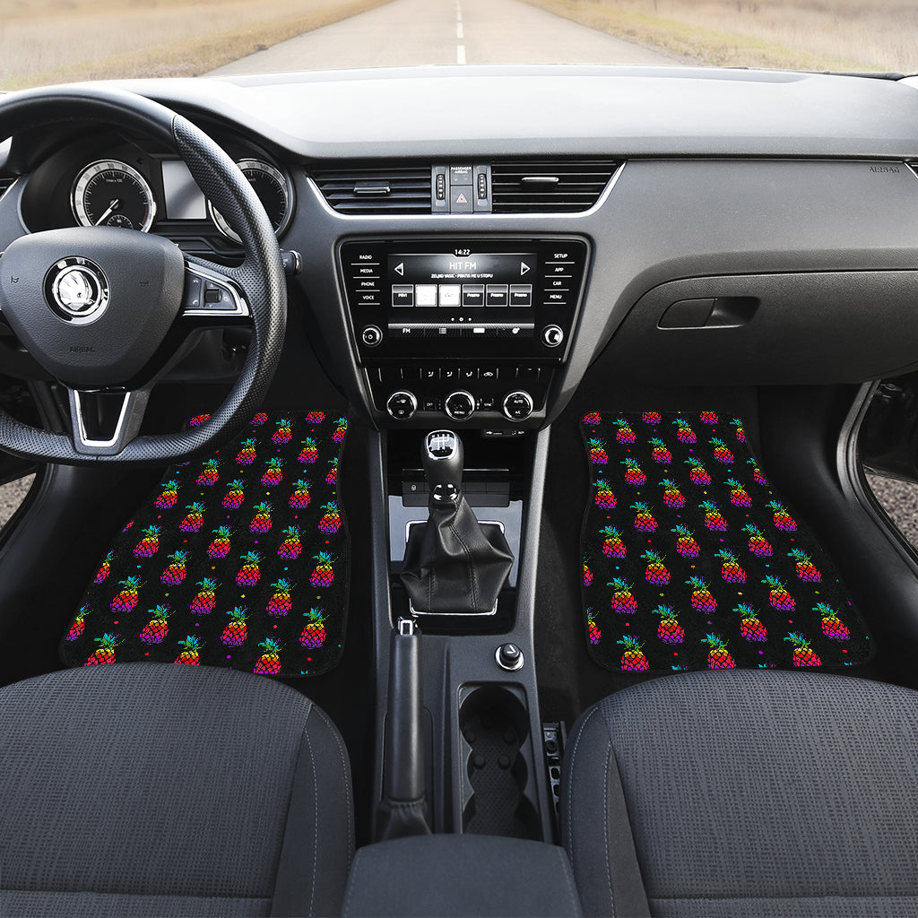 Pineapple Rainbow Dot Print Car Floor Mats Front Back