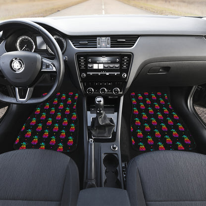 Pineapple Rainbow Dot Print Car Floor Mats Front Back