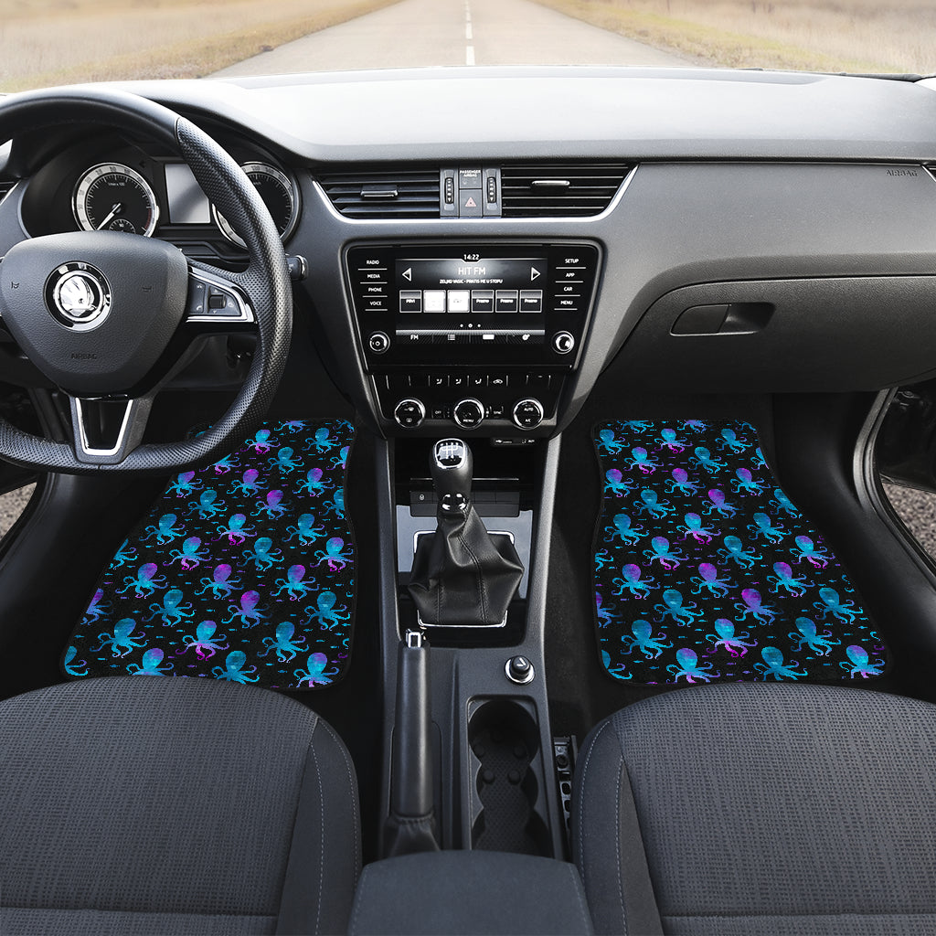 Octopus Blue Design Print Themed Car Floor Mats Front Back