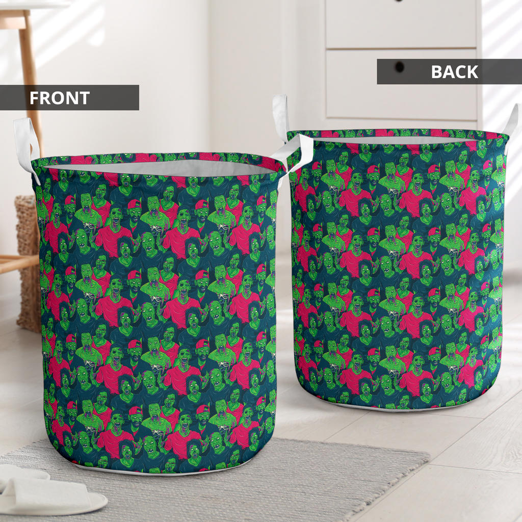 Zombie Themed Design Pattern Print Laundry Basket