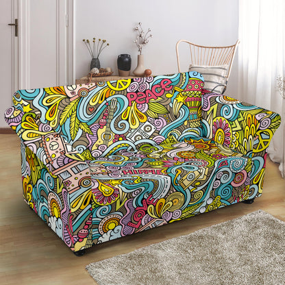 Hippie Print Design LKS301 Loveseat Couch Slipcover