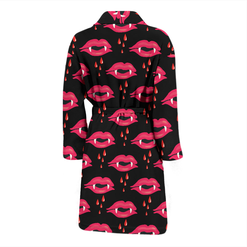 Vampire Lips Print Design LKS303 Men Bathrobe