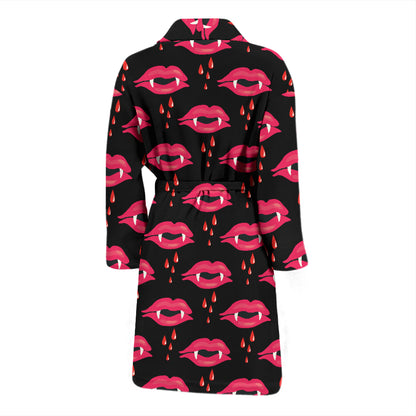 Vampire Lips Print Design LKS303 Men Bathrobe