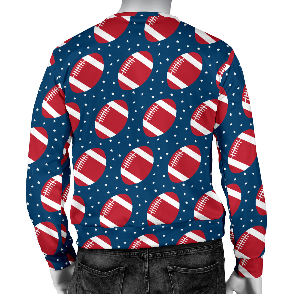 American Football Star Design Pattern Men Long Sleeve Sweatshirt