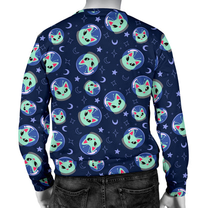 Alien Cat Men Long Sleeve Sweatshirt