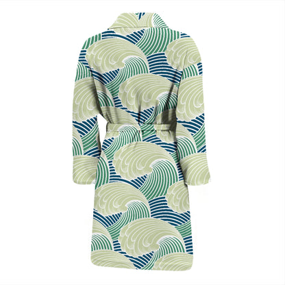 Wave Japan Style Print Design LKS302 Men Bathrobe