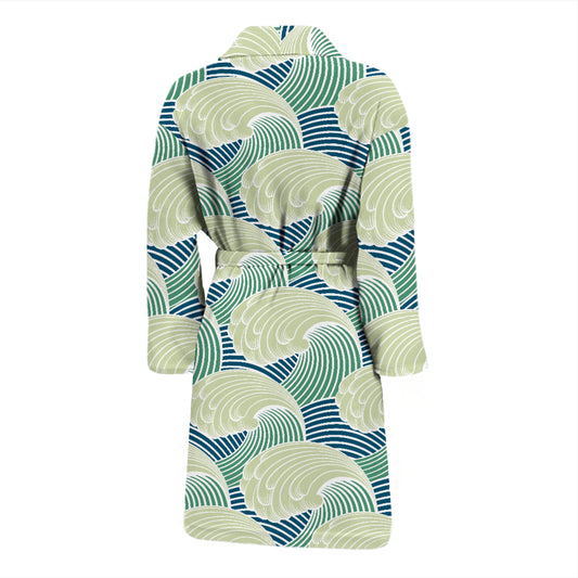 Wave Japan Style Print Design LKS302 Men Bathrobe