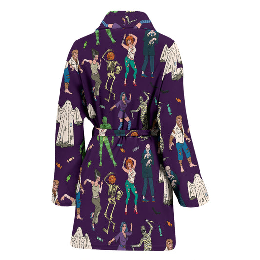Creepy Zombie Print Design LKS302 Women Bathrobe