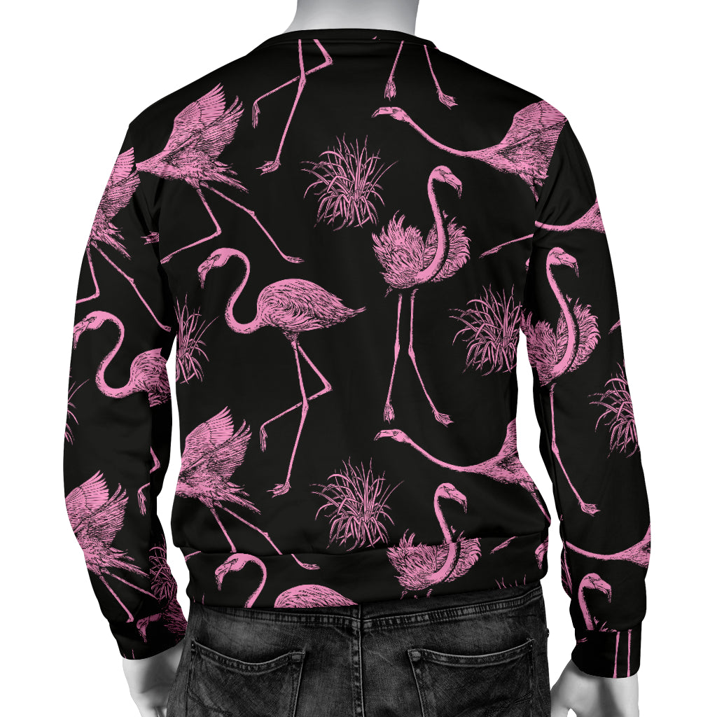 Flamingo Pink Print Pattern Men Long Sleeve Sweatshirt