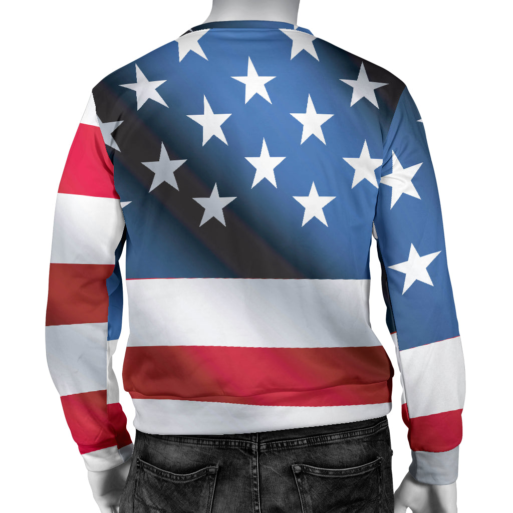 American flag Classic Men Long Sleeve Sweatshirt