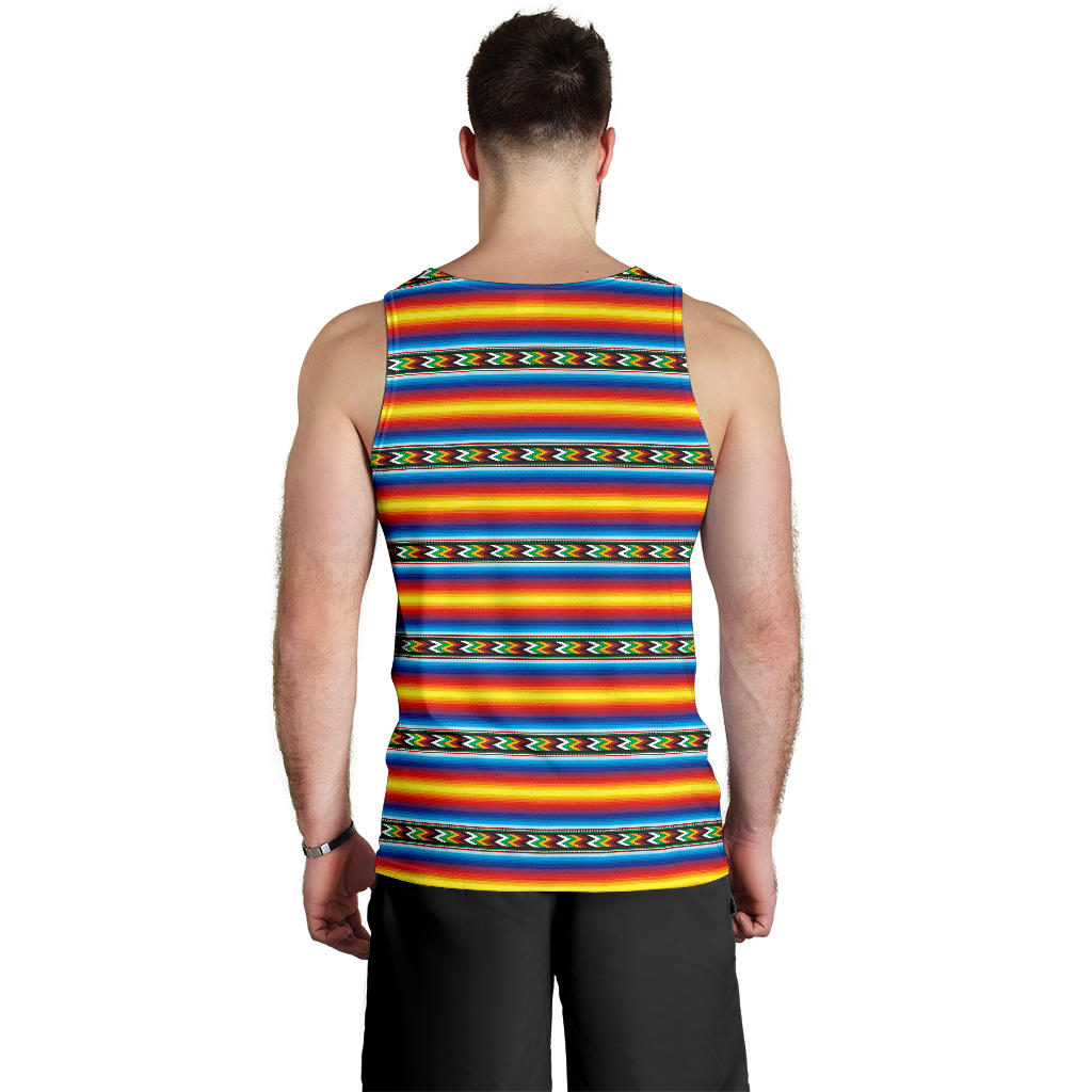 Mexican Blanket ZigZag Print Pattern Men Tank Top